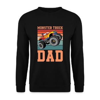 Monster Truck Dad Retro Monster Truck Dad Father's - Unisex Pullover - Schwarz - Vorne - Alina (178cm) & Michal (187cm)