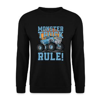 Monster truck rules! Truck-lover-monster-truck - Unisex Sweatshirt - black - Front - Alina (178cm) & Michal (187cm)