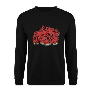 Amateurs de camions rétro - camion monstre des vendanges - Sweat-shirt Unisexe - noir - Devant - Alina (178cm) & Michal (187cm)