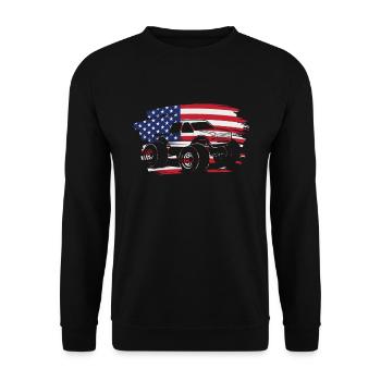 Monster Truck Patriotic Flag Truck Amateur - Sweat-shirt Unisexe - noir - Devant - Alina (178cm) & Michal (187cm)