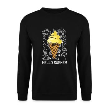 Bonjour amateur de crème glacée d’été Gelato d’été - Sweat-shirt Unisexe - noir - Devant - Alina (178cm) & Michal (187cm)