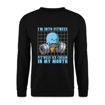 I'm into fitness-fit-ness-ice cream In My mouth - Unisex Sweatshirt - black - Front - Alina (178cm) & Michal (187cm)