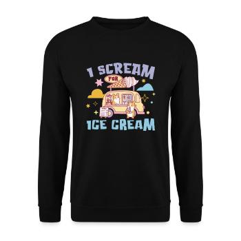 I Scream For Ice Cream Gelato Ice Cream Truck - Unisex Sweatshirt - black - Front - Alina (178cm) & Michal (187cm)