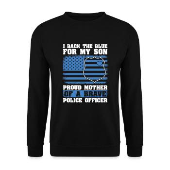 Polizeimutter Wie Eine Normale Mutter, Aber Mit - Unisex Pullover - Schwarz - Vorne - Alina (178cm) & Michal (187cm)