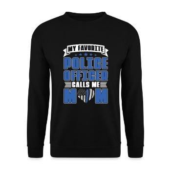 Mon policier préféré m’appelle Maman Police Maman - Sweat-shirt Unisexe - noir - Devant - Alina (178cm) & Michal (187cm)