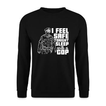 Je me sens en sécurité ce soir quand je travaille avec - Sweat-shirt Unisexe - noir - Devant - Alina (178cm) & Michal (187cm)