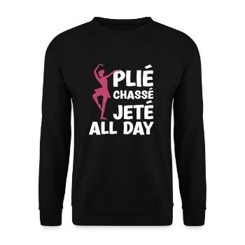 Pliè Chassè Jetè All Day Ballerina - Unisex Sweatshirt - black - Front - Alina (178cm) & Michal (187cm)