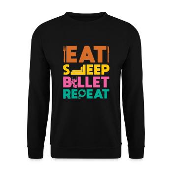 Eat Sleep Ballet Repeat - Unisex Sweatshirt - black - Front - Alina (178cm) & Michal (187cm)