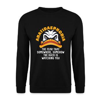 Anatidaephobia Duck Lover Ducks Farm Animals - Unisex Sweatshirt - black - Front - Alina (178cm) & Michal (187cm)