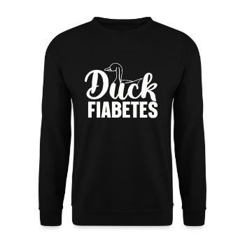 Duck-fiabetes-duck-lover-duck-farm animals - Unisex Sweatshirt - black - Front - Alina (178cm) & Michal (187cm)