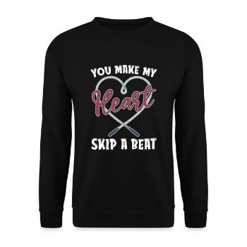 Sie Lassen Mein Herz Einen Schlag Überspringen - Unisex Pullover - Schwarz - Vorne - Alina (178cm) & Michal (187cm)