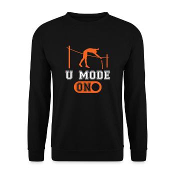 U-modus Auf Der Leichtathletik Stabhochsprung - Unisex Pullover - Schwarz - Vorne - Alina (178cm) & Michal (187cm)