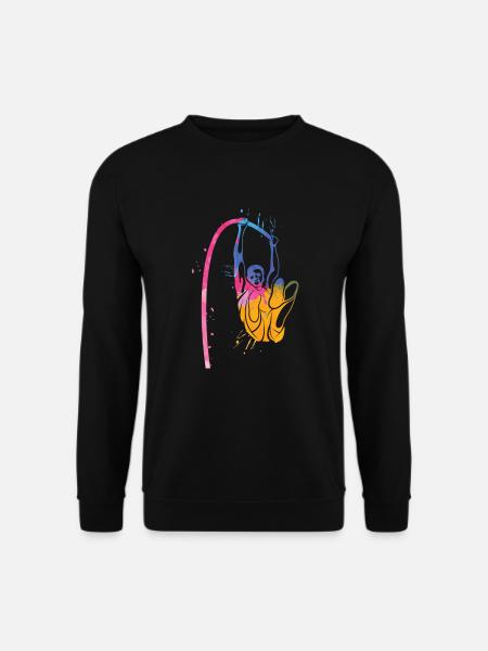 Stabhochsprung Bunter Splatter-stabhochsprung - Unisex Pullover - Schwarz
