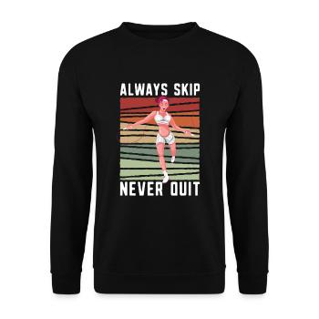 Ne sautez jamais la corde à sauter rétro - Sweat-shirt Unisexe - noir - Devant - Alina (178cm) & Michal (187cm)