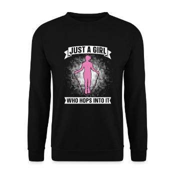 Juste une fille qui saute en sautant à la corde - Sweat-shirt Unisexe - noir - Devant - Alina (178cm) & Michal (187cm)