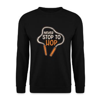 Never Stop To Hop Skipping Rope Skipping Rope - Unisex Sweatshirt - black - Front - Alina (178cm) & Michal (187cm)
