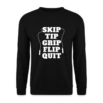 Skip Tip Grip Flip Quit Springseil Springseil - Unisex Pullover - Schwarz - Vorne - Alina (178cm) & Michal (187cm)