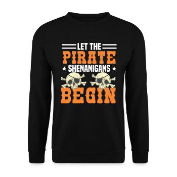 Piraten Kinder Totenkopf Party Seeräuber - Unisex Pullover - Schwarz - Vorne - Alina (178cm) & Michal (187cm)
