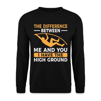 Stabhochsprung Stabspringer Leichtathletik - Unisex Pullover - Schwarz - Vorne - Alina (178cm) & Michal (187cm)