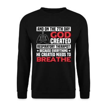 Respiratory therapists Respiratory therapist Occupational therapists - Unisex Sweatshirt - black - Front - Alina (178cm) & Michal (187cm)