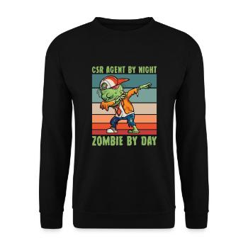 Csr-agent Bei Nacht Zombie Bei Tag Kundenservice - Unisex Pullover - Schwarz - Vorne - Alina (178cm) & Michal (187cm)