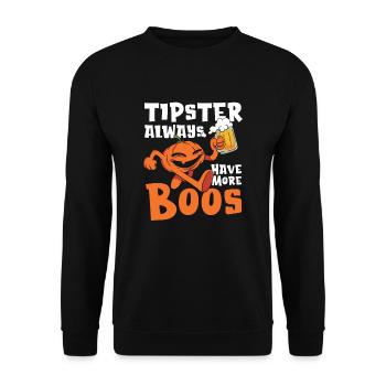 Tipster Has More and More Boos-server - Unisex Sweatshirt - black - Front - Alina (178cm) & Michal (187cm)