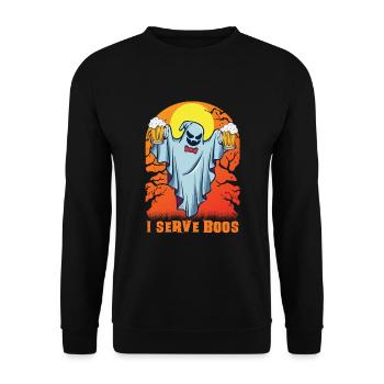 Served & Boos Waitress Waitress Server Halloween - Unisex Sweatshirt - black - Front - Alina (178cm) & Michal (187cm)