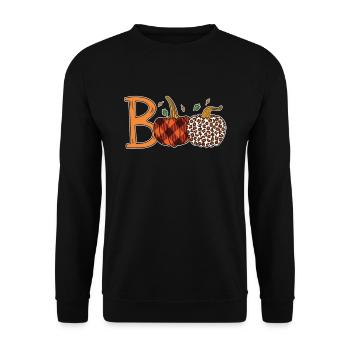 Boo Pumpkin Halloween Costume Halloween Party - Sweat-shirt Unisexe - noir - Devant - Alina (178cm) & Michal (187cm)