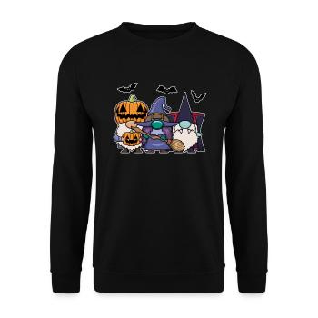 Gnom Kürbiskopf Vampirhexe Halloween-kostüm - Unisex Pullover - Schwarz - Vorne - Alina (178cm) & Michal (187cm)