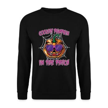 Coolest Pumpkin in Patch Halloween Costume - Unisex Sweatshirt - black - Front - Alina (178cm) & Michal (187cm)