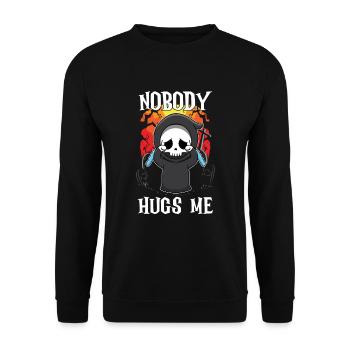 Personne ne me serre dans ses bras - Sweat-shirt Unisexe - noir - Devant - Alina (178cm) & Michal (187cm)
