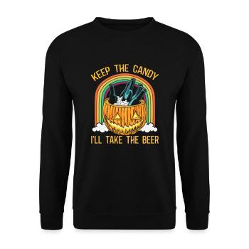 Garde les bonbons, je vais prendre la bière - Sweat-shirt Unisexe - noir - Devant - Alina (178cm) & Michal (187cm)