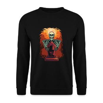 Skelett-grabstein-halloween-kostüm Halloween - Unisex Pullover - Schwarz - Vorne - Alina (178cm) & Michal (187cm)
