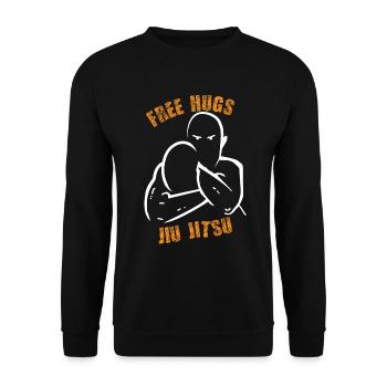 Free Hugs Judo Jiu-Jitsu BJJ Luta MMA Kampfsport - Unisex Pullover - Schwarz - Vorne - Alina (178cm) & Michal (187cm)