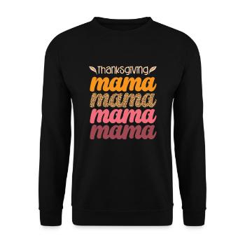 Maman Thanksgiving Saison d’automne Citrouille de dinde - Sweat-shirt Unisexe - noir - Devant - Alina (178cm) & Michal (187cm)