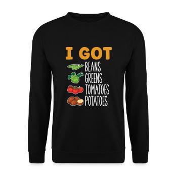 I have beans greens tomatoes potatoes - Unisex Sweatshirt - black - Front - Alina (178cm) & Michal (187cm)