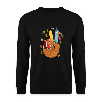 Peace Turkey Thanksgiving Fall Season Pumpkin - Sweat-shirt Unisexe - noir - Devant - Alina (178cm) & Michal (187cm)
