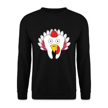 Molar Turkey Thanksgiving Dentist Dental - Unisex Sweatshirt - black - Front - Alina (178cm) & Michal (187cm)