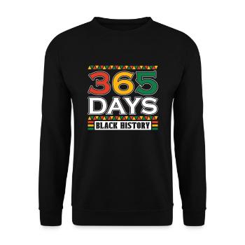 365 jours d’histoire des Noirs Afro-Américains 16. - Sweat-shirt Unisexe - noir - Devant - Alina (178cm) & Michal (187cm)