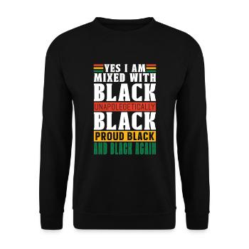Stolzer Schwarzer Afroamerikaner Der Schwarzen - Unisex Pullover - Schwarz - Vorne - Alina (178cm) & Michal (187cm)