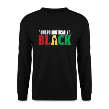 Entschuldigungslos Black History Afroamerikaner - Unisex Pullover - Schwarz - Vorne - Alina (178cm) & Michal (187cm)