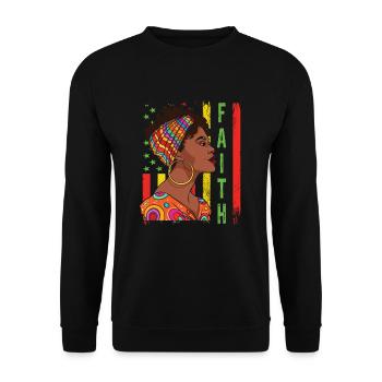 Faith Black History African American Juneteenth - Unisex Sweatshirt - black - Front - Alina (178cm) & Michal (187cm)