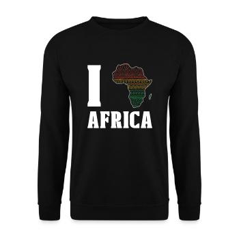 Ich Liebe Afrika Schwarze Geschichte - Unisex Pullover - Schwarz - Vorne - Alina (178cm) & Michal (187cm)