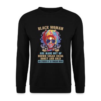 Femmes noires Histoire des Noirs Afro-Américains - Sweat-shirt Unisexe - noir - Devant - Alina (178cm) & Michal (187cm)
