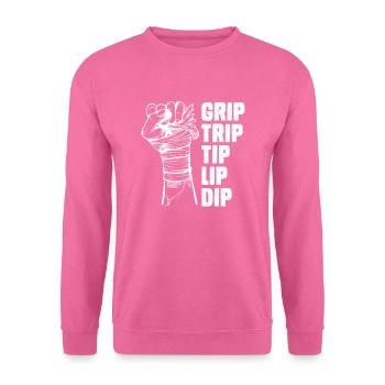Grip Trip Tip Lip Dip Armwrestling Armwrestler - Unisex Pullover - Pink - Vorne