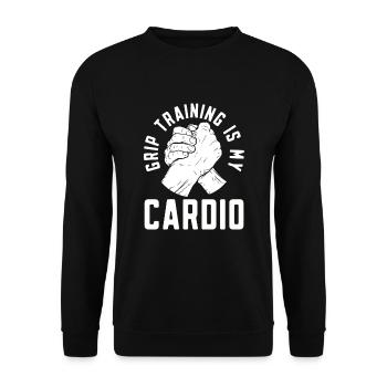 L’entraînement de préhension est mon bras de fer cardio - Sweat-shirt Unisexe - noir - Devant - Alina (178cm) & Michal (187cm)