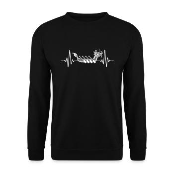 Drachenboot-herzschlag Drachenbootrennen Paddler - Unisex Pullover - Schwarz - Vorne - Alina (178cm) & Michal (187cm)
