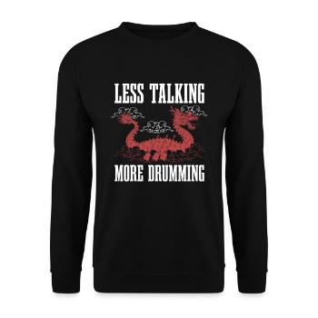 Less talking, more drumming Dragon Boat Race Team - Unisex Sweatshirt - black - Front - Alina (178cm) & Michal (187cm)