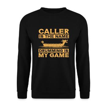 Caller est le nom Drummings My Game Dragon Boat - Sweat-shirt Unisexe - noir - Devant - Alina (178cm) & Michal (187cm)