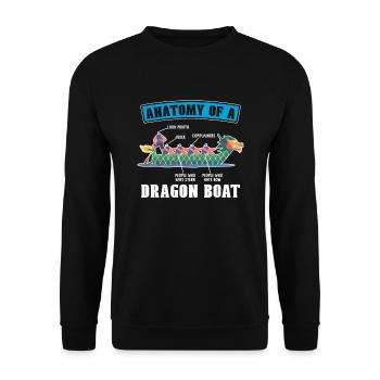 Anatomie Eines Drachenboot-paddler-bootsrennens - Unisex Pullover - Schwarz - Vorne - Alina (178cm) & Michal (187cm)